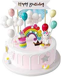 Izoel Tortendeko Einhorn Geburtstag Kuchen Regenbogen Happy Birthday Girlande Luftballon Alles Gute Zum Geburtstag Kuchen Einhorn Geburtstagskuchen Tortendeko