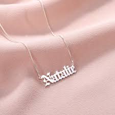 Top quality necklaces, rings, earrings, bracelets, anklets, & pendants. Old English Name Necklace Gothic Font Name Necklace Silver Gold Faruzo