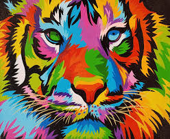 Amazon Com Ifymei Diy Oil Painting Kit Paint By Numbers For Adults Kids Beginner 16 X 20 Inch Canv Colorful Animal Paintings Pop Art Animals Tiger Art