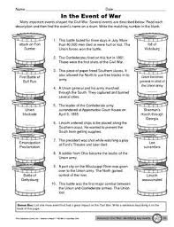 Worksheet Key Events Of The American Civil War Teaching American History Civil War Lessons Social Studies Middle School
