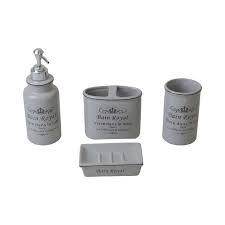 Stonware Vintage 4 Lu Duman Rengi Yazili Banyo Seti Nelerneler Com Banyo Setleri Banyo Duman