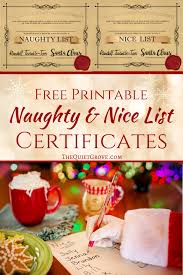 Free printable certificate templates that can all be customized online with our free certificate maker. Free Printable Naughty And Nice List Certificates The Quiet Grove