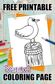 The gull, commonly known as a seagull, is the most common seabird and is widely distributed throughout the world. Free Printable Seagull Coloring Page Simple Mom Project
