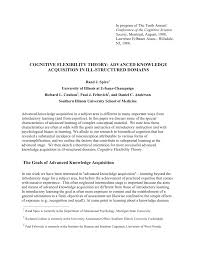Pdf Cognitive Flexibility Theory Advanced Knowledge Acquisition In Ill Structured Domains