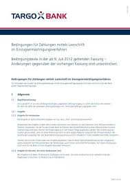 Finden sie die perfekte stelle. Bedingungen Fur Zahlungen Mittels Lastschrift Im Targobank