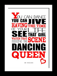 Abba Dancing Queen Song Lyrics 8x10 Picture Mount Print