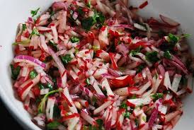 Radish Salad Recipe 1 Point Laaloosh Radish Recipes Low Calorie Side Dishes Radish Salad