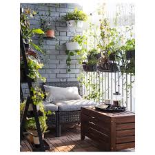 Applaro Storage Bench Outdoor Brown Stained Brown Width 31 1 2 Ikea Ikea Outdoor Furniture Ikea Outdoor Small Balcony Design