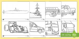 Coloring printable free coloring pages of means of land transport, transport colouring. Transport Colouring Sheets Teacher Made