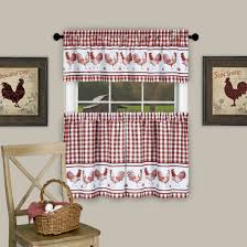 Best kitchen designs and decorations ideas. Sweet Home Collection Barnyard Window Kitchen Curtains 3 Piece Tier Valance Set 58 W X 24 L Burgundy Walmart Com Walmart Com