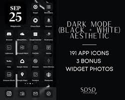 191 Black Aesthetic Ios 14 App Icons Dark Mode Ios14 Widget Cover Widgetsmith Ios 14 Shortcuts Black Ios14 Icon Pack Dark Mode Icons App Icon Shortcut Icon Black Aesthetic