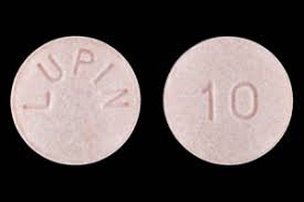 Lisinopril is used in the treatment of high blood pressure; Lupin 10 Pill Images Pink Round