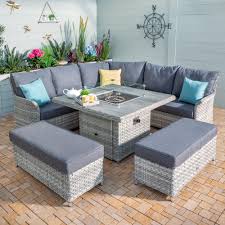 Depending on the climate you live in, you have several months out of the year in which to fully enjoy your backyard. Hartman Heritage Grand Square Fire Pit Table Casual Dining Set Ash Slate Pontarddulais Garden Centre