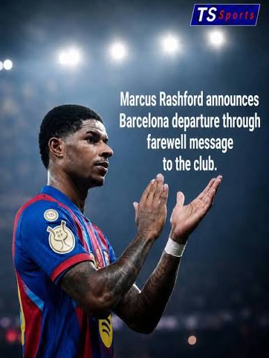 🚨Marcus Rashford has announced his exit from Barcelona and will return to Manchester United. ‎ ‎The 28 year old English international posted on his IG handle: ‎“Extremely grateful to everyone at the