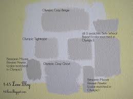 The carpet and tufted ottoman are. Greige Paint Wall Swatches Olympic Gray Beige Benjamin Moore Revere Pewter Olympic Gra Beige Paint Colors Greige Paint Interior Paint Colors For Living Room