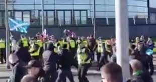 Rangers fans were seen fighting each other with bottles yesterday as they celebrated their scottish premiership win. Celtic Vs Rangers Fans Filmed In Furious Standoff As Supporters Scream Scummy B Daily Star