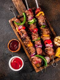 Air Fryer Marinated Steak And Veggie Kebabs Recipe Kebab Recipes Marinated Steak Vegetable Kebabs