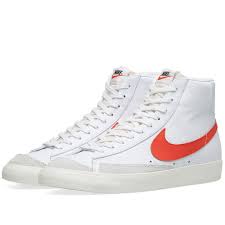 Nike Blazer Mid 77 Vintage Habanero Red Sail White Nike High Blazer Mid 77 Vintage White Worn Sneakers Modesens Nike Blazer Sneakers Men Fashion Sneakers
