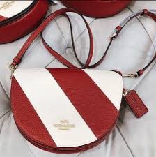 Coach C1429 Ellen Crossbody Bag In Red Chalk Refined Pebble Leather With Diagonal Stripes Details Women S Sling Bag Lazada Ph