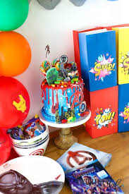 Colour mixing and glitters galore! Avengers Party Idea