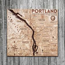 portland or wood map 3d nautical wooden chart