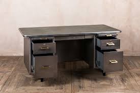 Really a good computer desk, writing desk, or display table. Antiques Atlas Vintage Four Drawer Metal Desk