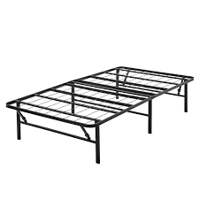 This product folds neatly away. 14 Folding Bed Frame Twin Size Mattress Support Guest Room Sturdy Black Steel Furniture Beds Mattresses