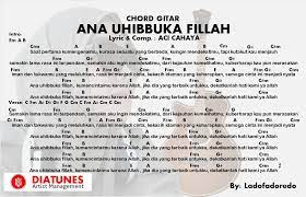 Aci Cahaya Chord Gitar Lagu Ana Uhibbuka Fillah Lyric Facebook
