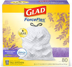 See full list on homedepot.com Amazon Com Glad Forceflex Tall Kitchen Drawstring Trash Bags 13 Gallon White Trash Bag Mediterranean Lavender Scent With Febreze Freshness 80 Count Package May Vary Health Household