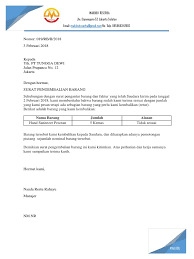 Surat pengantar adalah surat yang ditujukan kepada seseorang pejabat atau perusahaan yang berfungsi untuk mengantarkan surat baik itu berupa dokumen maupun barang. Surat Retur Barang