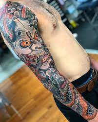 50 Oni Mask Tattoos Origins Meanings Tattoo Artists In 2021 Japanese Snake Tattoo Japanese Snake Oni Mask Tattoo