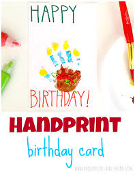 Mom Birthday Crafts For Kids Handprint Birthday Cards Made To Look Like A Piece Of Cake Birthday Cards For Mom Birthday Cards Card Making Birthday
