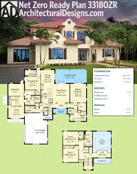 Plan 33180zr Spanish Influenced Net Zero Ready House Plan In 2020 House Plans Small House Floor Plans Dream House Plans