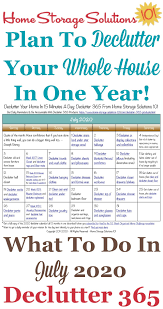 July Declutter Calendar 15 Minute Daily Missions For Month In 2020 Home Storage Solutions Declutter Clutter Organization