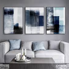 Wall art decor canvas prints wall art painting artwork modern pictures framed ready to hang 12x16inches*3pcs green. Abstract Painting Print Framed Wall Art Set Of 3 Prints Abstract Geometric Navy Blue Black Teal White Print Large 3 Piece Wall Art Prints Abstract Wall Art Living Room Blue Wall