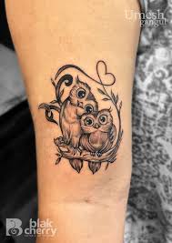 Cute Owl Tattoo Owl Tattoo Blakcherry Tattoo Studio Ahmednagar Ahmednagar Bla Cute Owl Tattoo Mommy Tattoos Baby Owl Tattoos