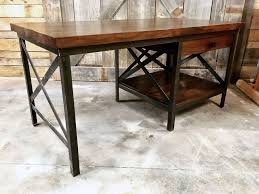 Modern Farmhouse Desk With Pencil Drawer Made From Black Walnut And Steel Modern Farmhouse Desk Reclaimed Wood Desk Hand Crafted Furniture