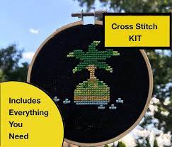 Animal Crossing Cross Stitch Kit Palm Tree Coconut Tree Etsy Cross Stitch Cross Stitch Kit Cross Stitch Tree