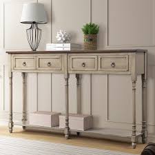 Carlito 58 Solid Wood Console Table In 2020 Sofa Table With Storage Wood Console Table Console Table