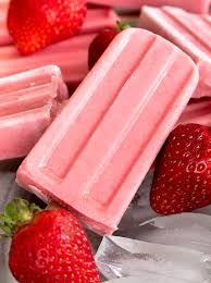 fresh strawberry yogurt popsicles