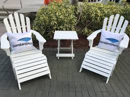 Custom Branded Pillows Add An Extra Level Of Comfort To These White Adirondack Chairs Floridaeventdecor Event Eve Event Decor Event White Adirondack Chairs