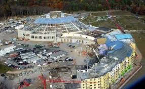 Response from camelback resort, general manager at camelback lodge and indoor waterpark. Workers Place Roof On Camelback Indoor Waterpark Lvb