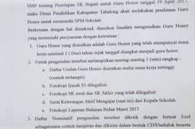 Contoh sk penugasan guru dan tu honorer. Syarat Pengusulan Sk Bupati Untuk Guru Honorer Sekolahdasar Net