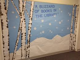 Winter Scene With Birch Trees For Library Bulletin Board Christmas Bulletin Boards Library Bulletin Board Winter Bulletin Boards