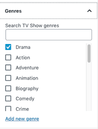 Kindly remember that a lot of shows cut across various genres; Managing Tv Show Genres Tags And Attributes Mas Videos