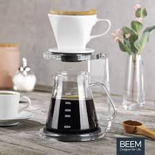 Beem Pour Over Kaffeebereiter Set 5 Tassen Classic Selection 3 Teilig Spulmaschinengeeigneter Keramik Handfilte Kaffeebereiter Kaffee Kaffee Zubereiten