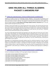 Wilson all things algebra 2013 answers, name unit 5 systems of equations inequalities bell, gina wilson of. Vibdoc Com Gina Wilson All Things Algebra Packet 5 Answers Pdf Read And Download Ebook Gina Wilson All Things Algebra Packet 5 Answers Pdf At Public Course Hero