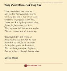 Every Planet Above And Every Star Poem By Gaspara Stampa