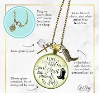 Western Necklace I Like to Keep My Soul Clean Boots Dirty Jewelry For Women  Cowgirl Teen 24" Chain - Handmade Sassy Bronze Pendant, Cowboy Boot Cross  ...