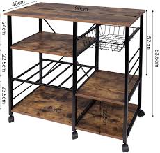 The coolest thing about this kitchen cart isn't its efficiency, however—it's its foldability. Kitchen Trolley Made Of Metal With Retro Basket 90x40x83 5cm Woltu Eu